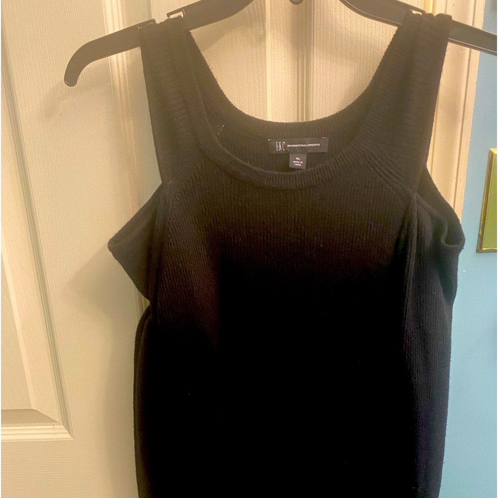 Black cold shoulder top